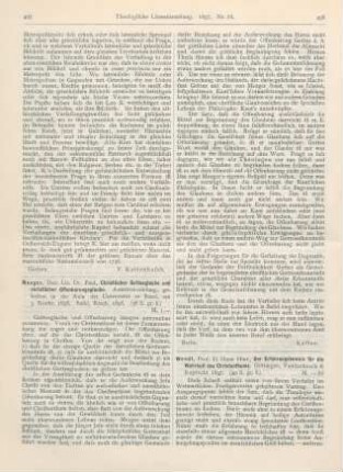 495-496 [Rezension] Mezger, Paul, Christlicher Gottesglaube und christlicher Offenbarungsglaube