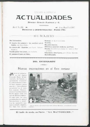 Del extranjero : Nuevas excavaciones en el foro romano