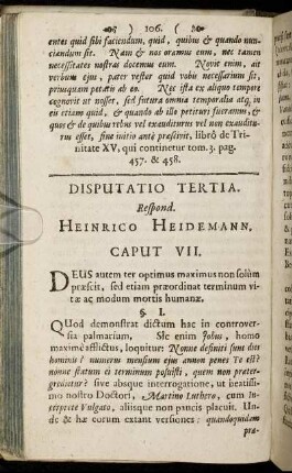 Disputatio Tertia.