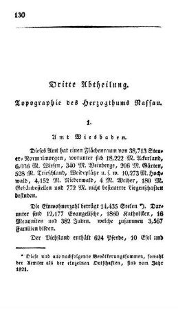 Dritte Abtheilung. Topographie des Herzogthums Nassau.