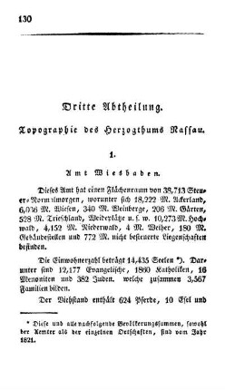 Dritte Abtheilung. Topographie des Herzogthums Nassau.