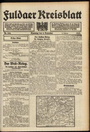 Erste Ausgabe vom Samstag, den 04. Dezember 1915.