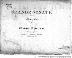 GRANDE SONATE Pour le Piano Forte ... Oeuvre 12