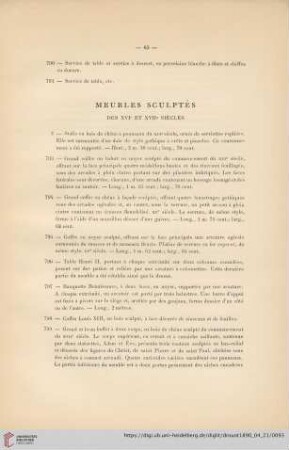 Meubles Sculptés (Nr. 792 - 811)