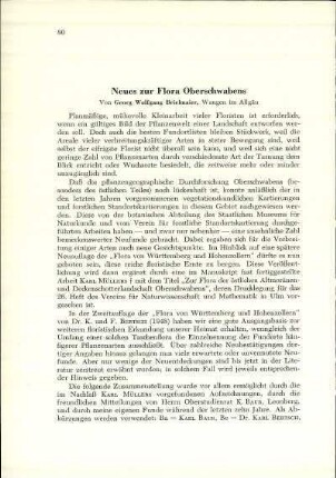 Neues zur Flora Oberschwabens