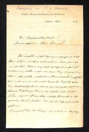 Brief von Lampert