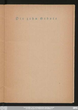 Die zehn Gebote