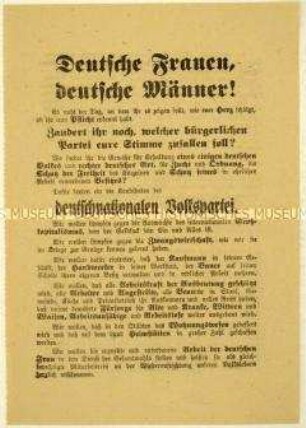 Wahlaufruf der Deutschnationalen Volkspartei