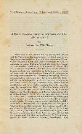Ist Castor canadensis Kuhl, der amerikanische Biber, eine gute Art?