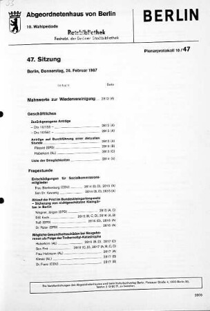 Nr. 47, 26. Februar 1987