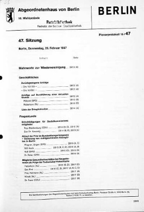 Nr. 47, 26. Februar 1987