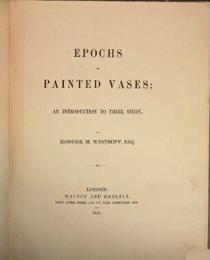 Epochs of Painted Vases: an Introduction to their Study