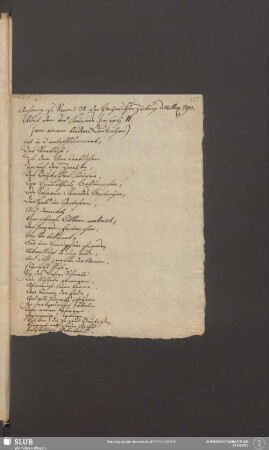 [Gedicht auf den Tod Kaiser Joseph II.]
