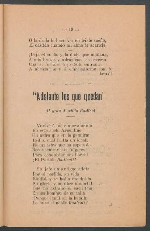 "Adelante los que quedan" : Al gran Partido Radical