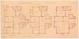 Umbau eines Landhauses Monatskonkurrenz Februar 1933: Grundriss Erdgeschoss, Obergeschoss, Dachgeschoss 1:100