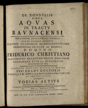 De Nonnullis Circa Aquas In Tractu Baunacensi
