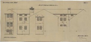 Fischer, Theodor; Stuttgart; Kunstausstellungsgebäude - Theaterstrasse Hofseite (Ansicht m. Schnitt)