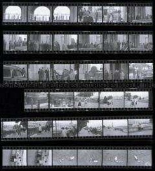 Schwarz-Weiß-Negative mit Aufnahmen der Indochinakonferenz zum Indochina- und Koreakrieg 1954 in Genf
