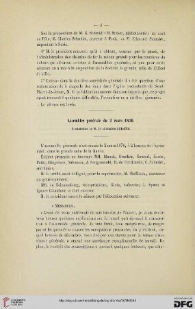 Assemblée générale du 2 mars 1876
