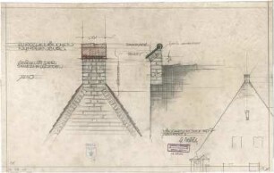 Bestelmeyer, German; München - Nymphenburg; Ev. Stephanuskirche - Abschluss der Pfarrhausgiebel (Ansicht, Schnitt)