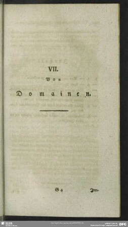 VII. Von Domainen