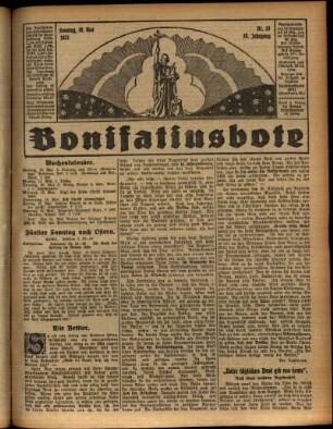 Erste Ausgabe vom Sonntag, den 10. Mai 1931.