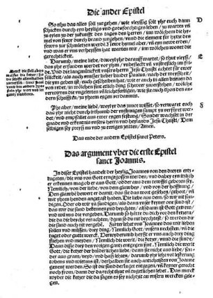 Das argument uber die erste Epistel sanct Joannis