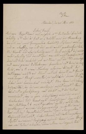 Nr. 7: Brief von Luigi Bianchi an Adolf Hurwitz, München, 25.5.1880