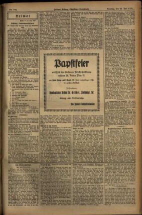 Zweite Ausgabe vom Sonntag, den 23. Juni 1929.