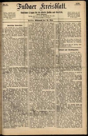 Ausgabe vom Mittwoch, den 21. Mai 1879.