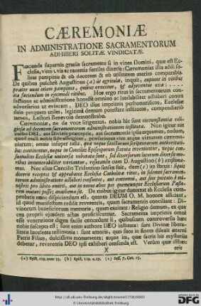 Ceremoniae In Administratione Sacramentorum Adhiberi Solitae Vindicatae.