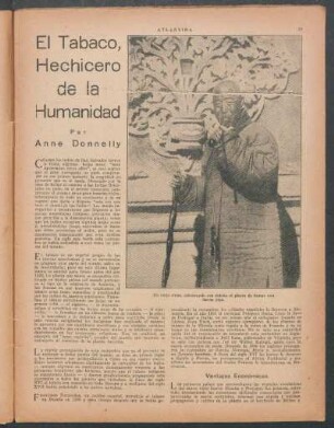 El tabaco, hechicero de la humanidad