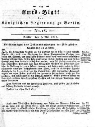 No. 18, 7. Mai 1817