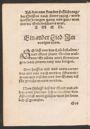 Ein ander Lied/ Jm || vorigen thon. ||