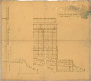 Billing, Hermann; Baden-Baden; Kunsthalle - Seitenfassade, Detail (Ansicht; Schnitt)