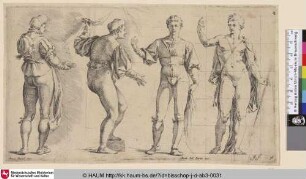 [Studienblatt mit vier stehenden männlichen Figuren; Four Standing Male Figures]