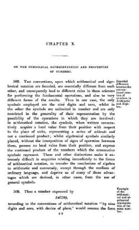 Chapter X. On the symbolical representation and properties of numbers.