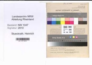 Entnazifizierung Heinrich Stueckrath , geb. 27.07.1887 (Elektriker)