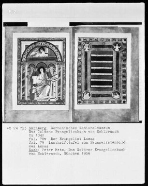Das Goldene Evangelienbuch von Echternach — Der Evangelist Lukas, Folio 78verso