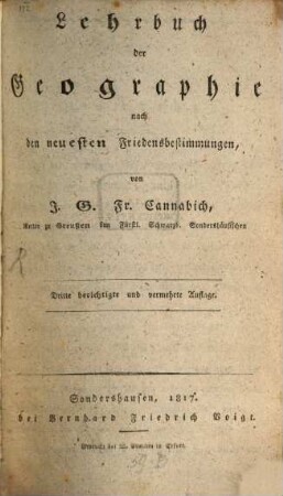Lehrbuch der Geographie