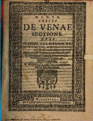 Theses de venae sectione