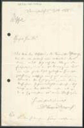 Brief von Leopold Dippel an Unbekannt