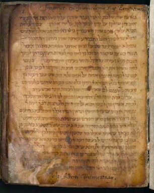 Ṿe-hizhir - Wehishir, Midrasch zum Pentateuch - BSB Cod.hebr. 205