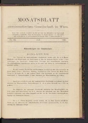 Nr. 84. Juli 1890