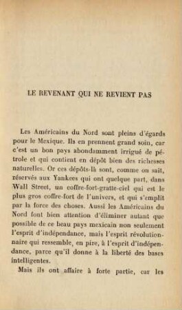 Le revenant qui ne revient pas