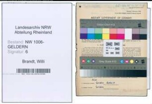 Entnazifizierung Willi Brandt , geb. 17.09.1903 (Mechaniker)