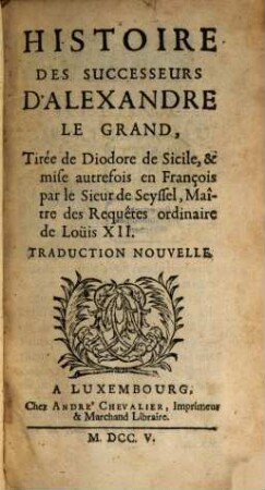 Histoire des successeurs d'Allexandre