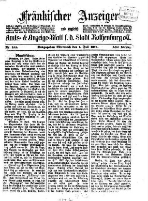 Fränkischer Anzeiger : Tagblatt d. Stadt Rothenburg u. Umgebung. 8. 1874, 7 - 12