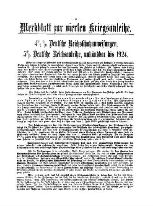 Merkblatt zur vierten Kriegsanleihe