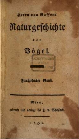 Herrn von Buffons Naturgeschichte der Vögel, 15